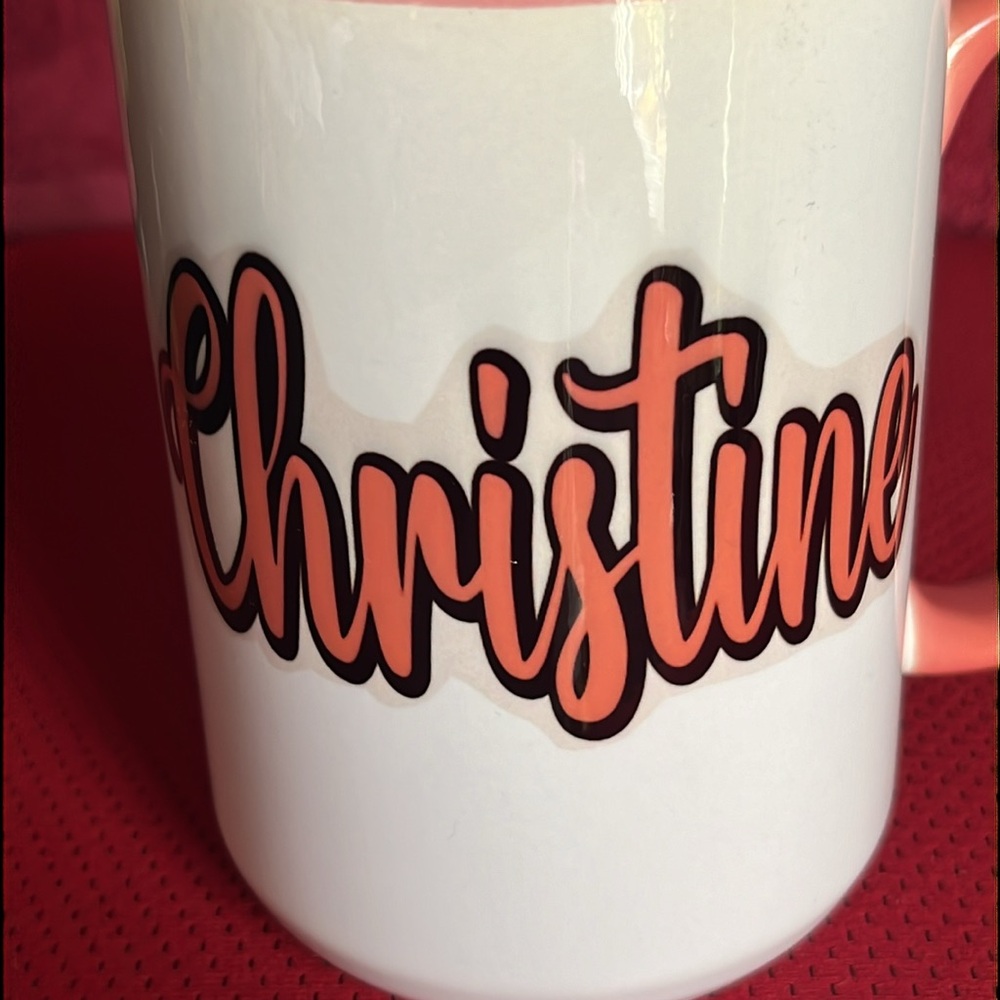 Christine Name Mug Off-White, Mauve 15 FL OZ Cricut - Picture 2 of 8